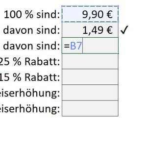 Mathematik - Prozentrechnen mit Formeln in Excel